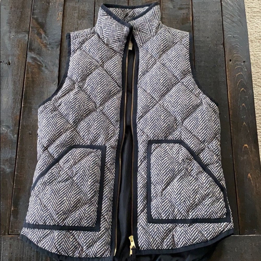 J. Crew xxs herringbone puffer vest worn twice